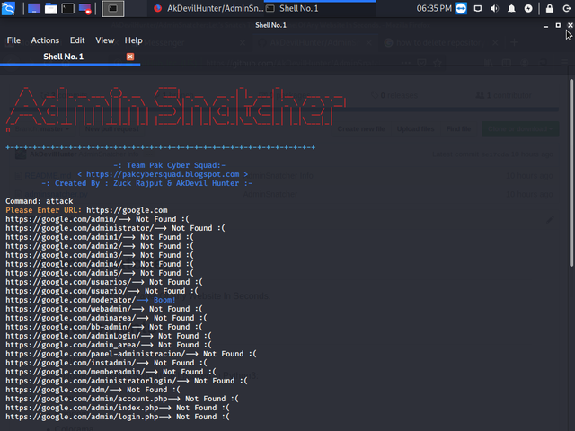 AdminSnatcher 動作中