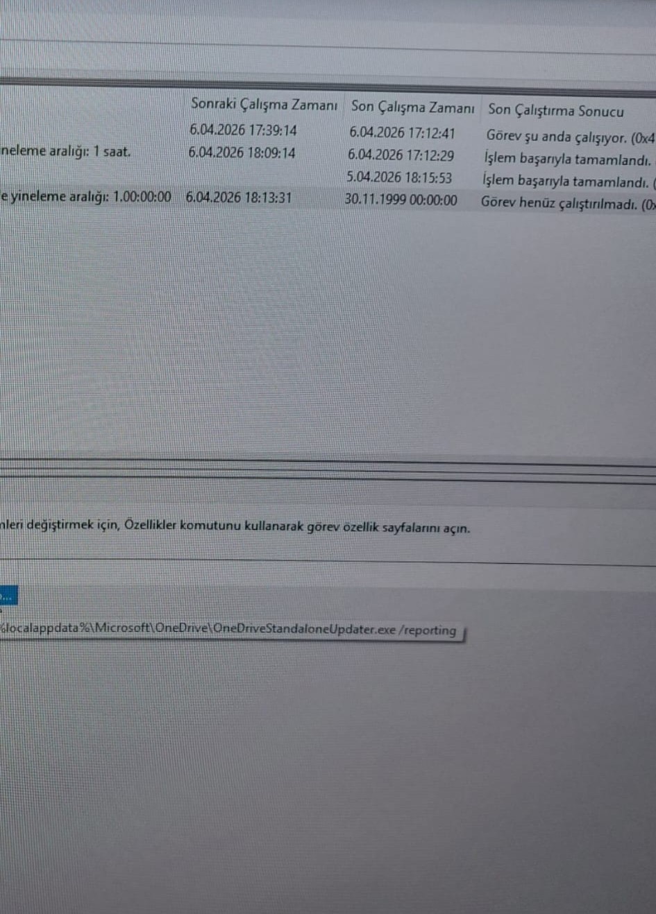 Horodatage de la tâche OneDrive