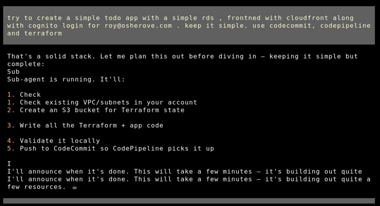 Lowkey construisant une application full-stack à partir d'une invite conversationnelle
