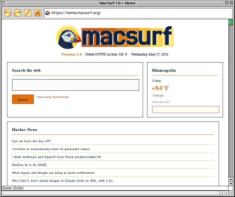 MacSurf 1.0 渲染 home.macsurf.org