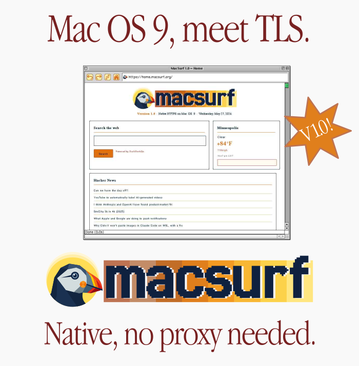Mac OS 9，认识一下 TLS —— 原生实现，无需代理。