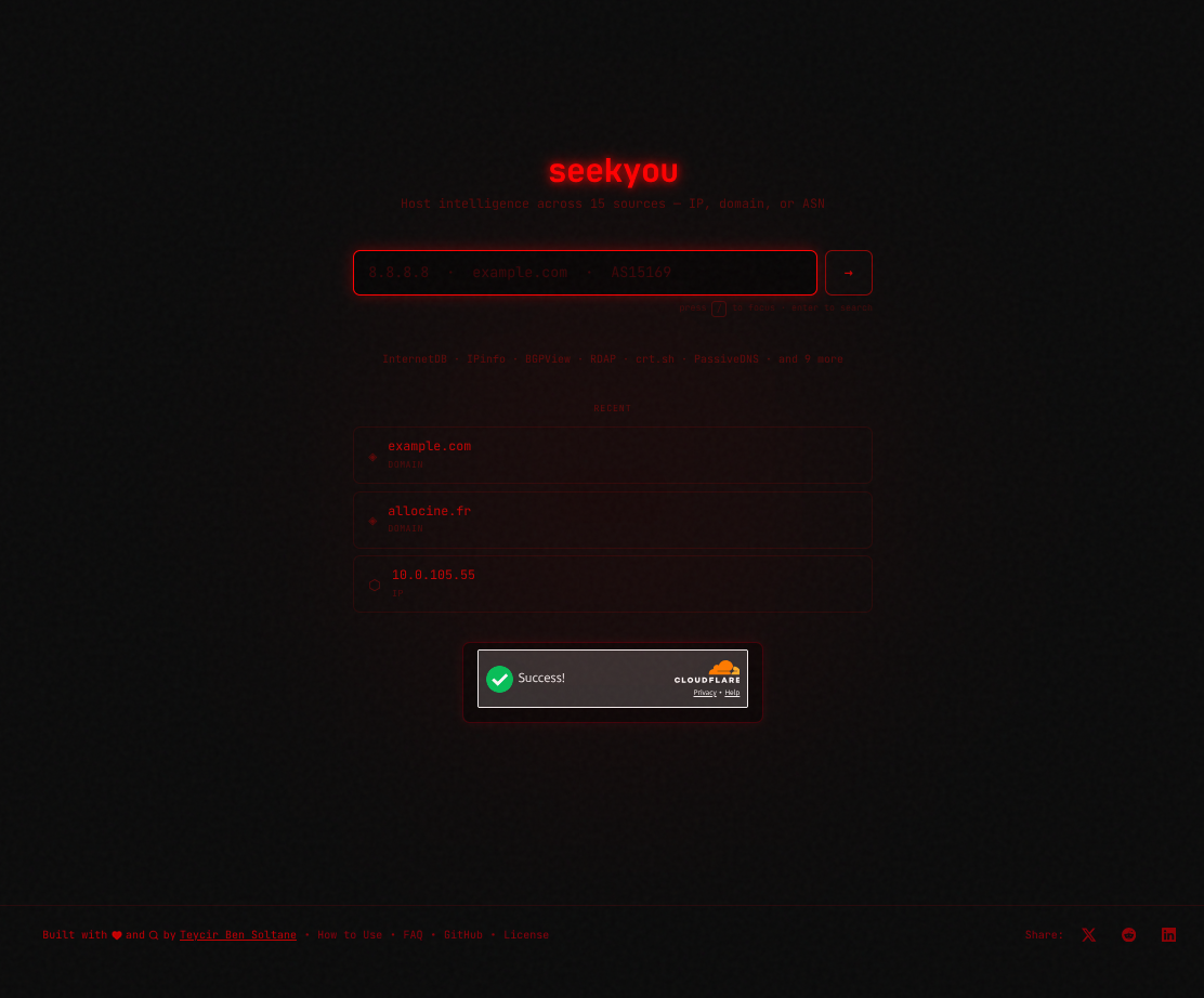 SeekYou Results Page