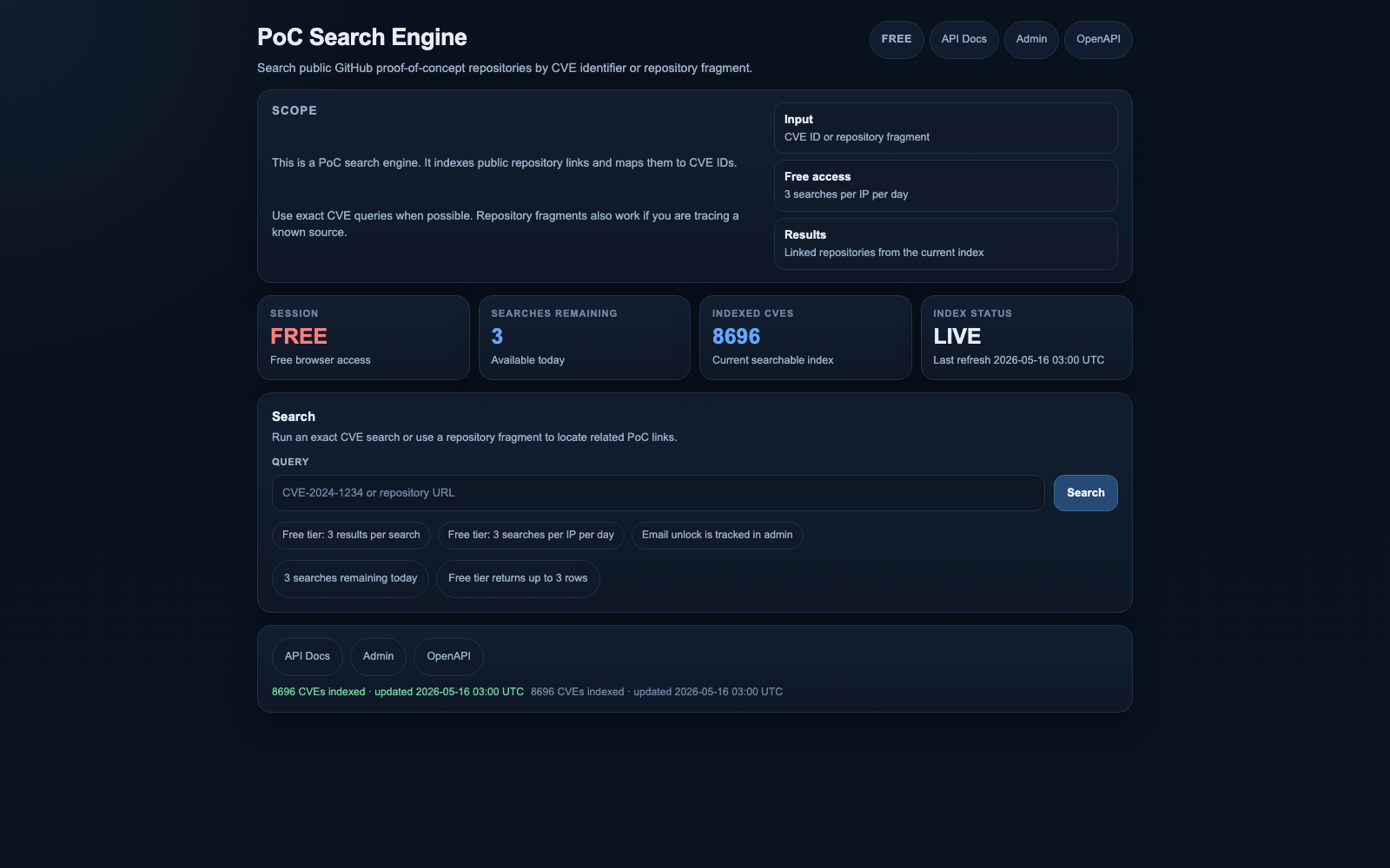 PoC CVE-Suchmaschine