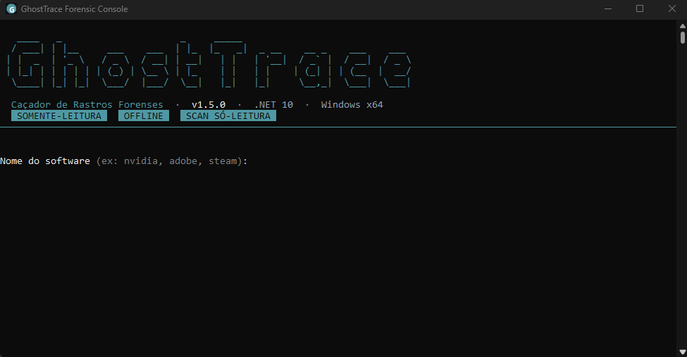 GhostTrace قيد التشغيل في الطرفية