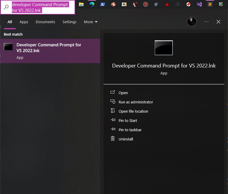 x64 Native Tools Command Prompt for VS 2022