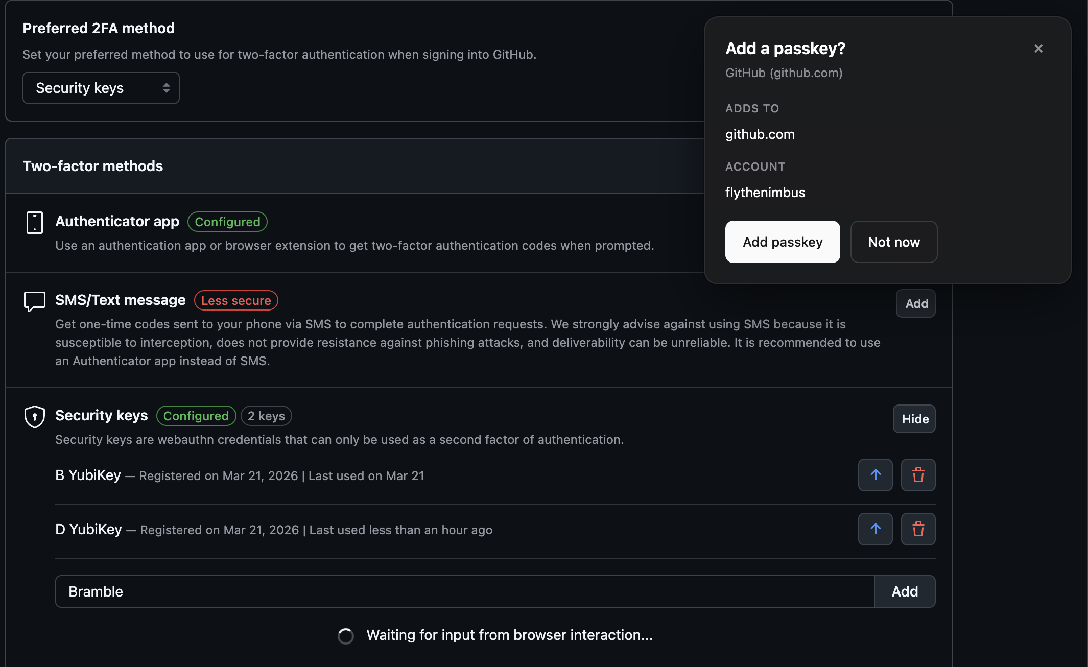 Create a passkey
