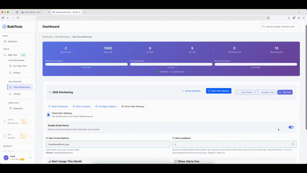 リアルタイムトラッキング - Web UI