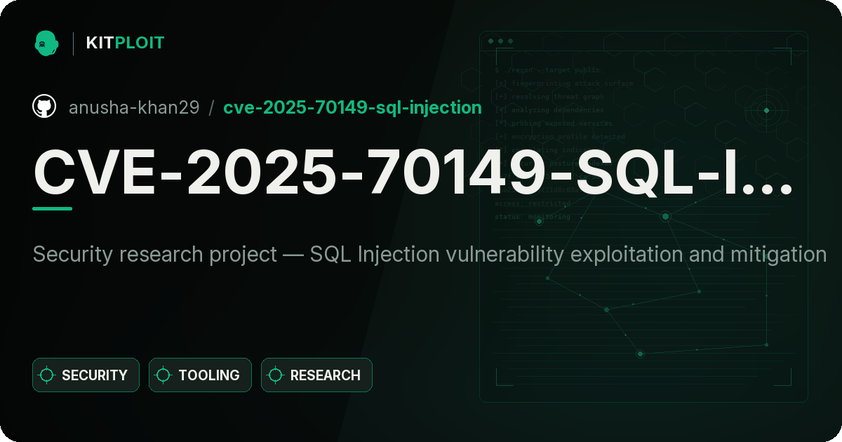 CVE-2025-70149-SQL-Injection preview