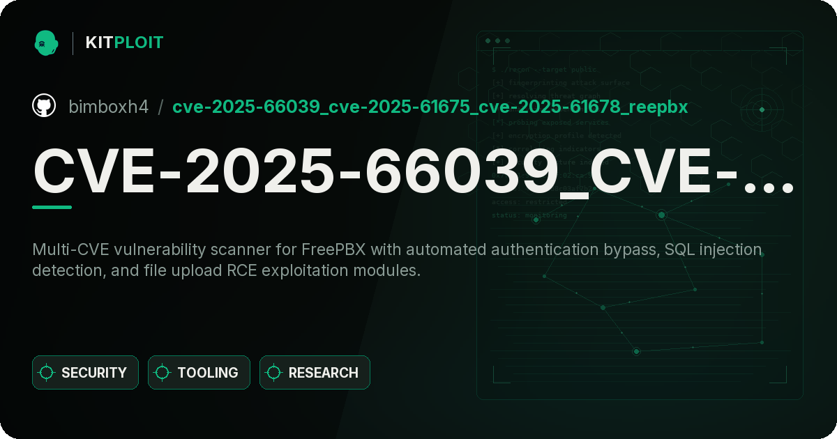 CVE-2025-66039_CVE-2025-61675_CVE-2025-61678_reePBX preview