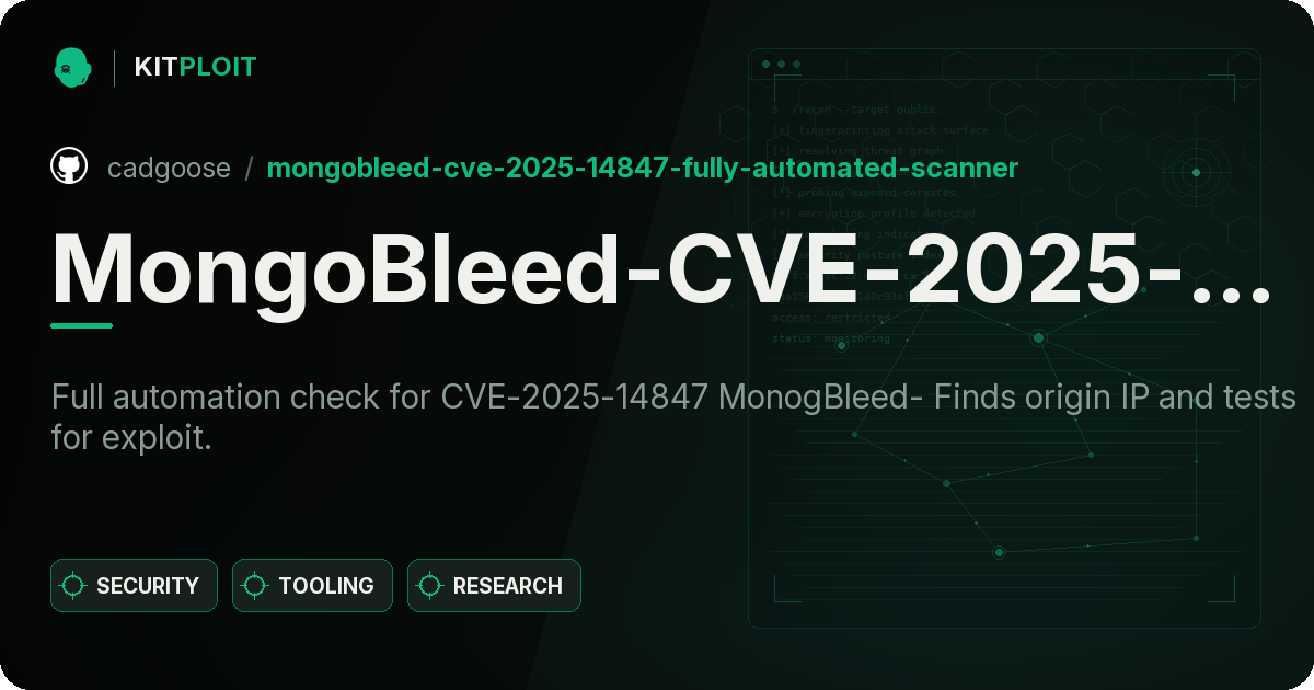 MongoBleed-CVE-2025-14847-Fully-Automated-scanner preview