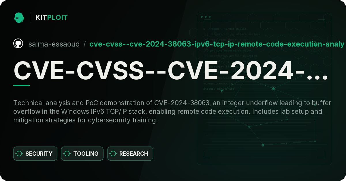 CVE-CVSS--CVE-2024-38063-IPv6-TCP-IP-Remote-Code-Execution-Analysis preview