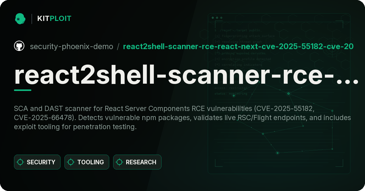 react2shell-scanner-rce-react-next-CVE-2025-55182-CVE-2025-66478 preview