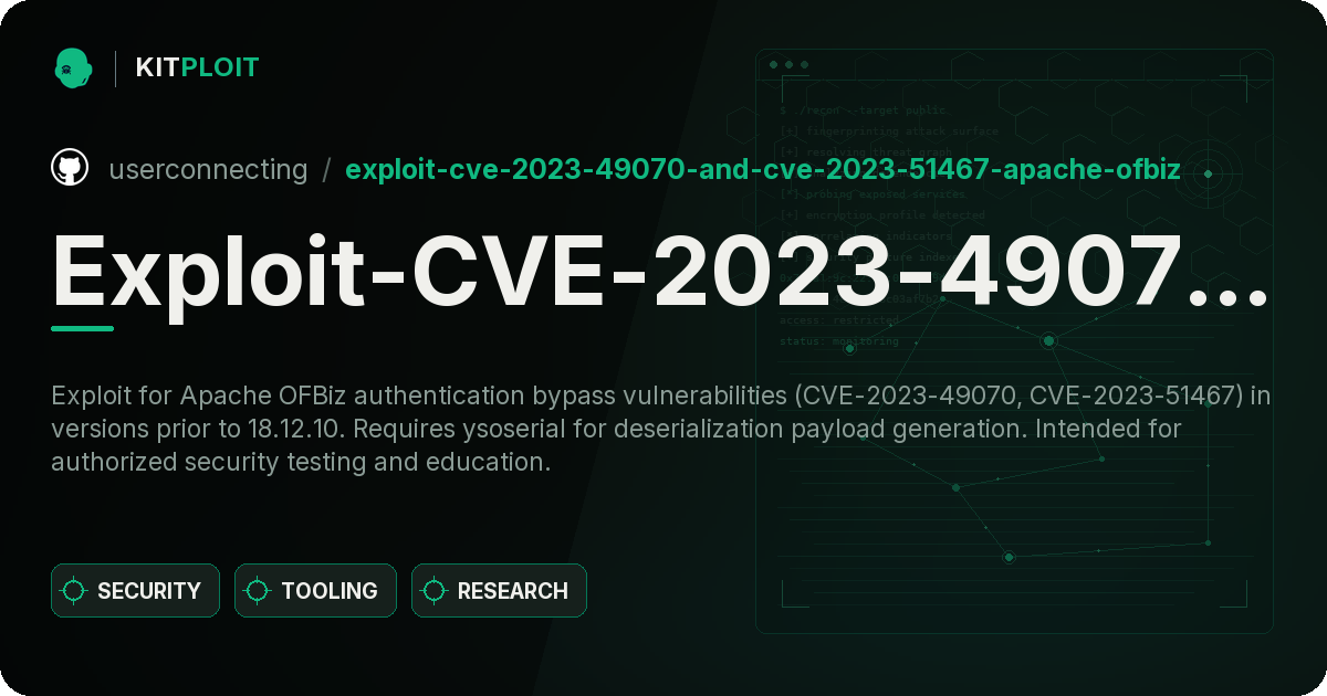 Exploit-CVE-2023-49070-and-CVE-2023-51467-Apache-OFBiz preview