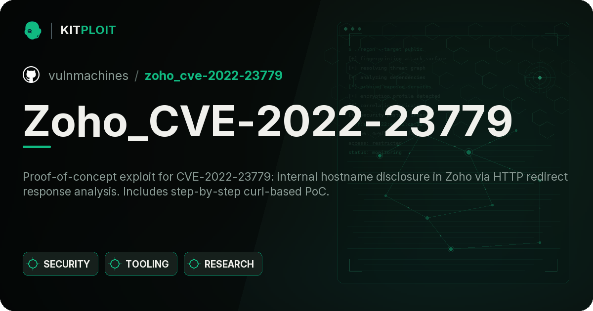 Zoho_CVE-2022-23779 preview