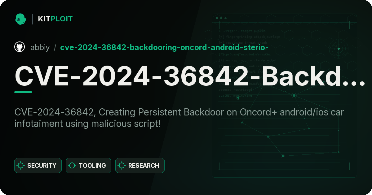 CVE-2024-36842-Backdooring-Oncord-Android-Sterio- preview