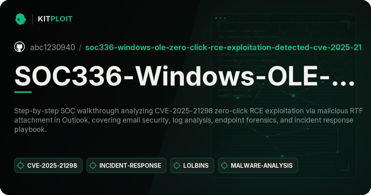 SOC336-Windows-OLE-Zero-Click-RCE-Exploitation-Detected-CVE-2025-21298 preview
