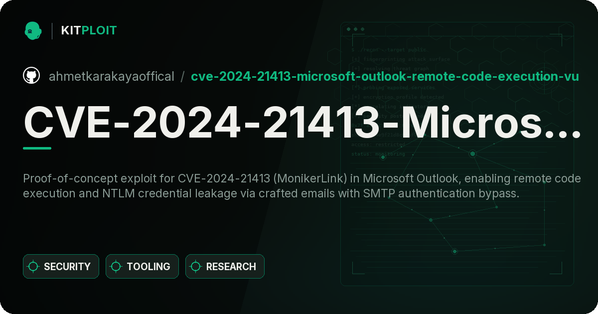 CVE-2024-21413-Microsoft-Outlook-Remote-Code-Execution-Vulnerability preview