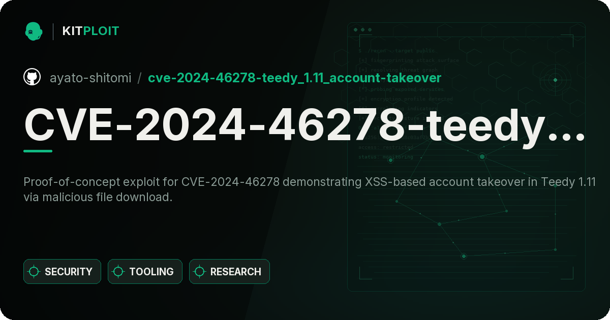 CVE-2024-46278-teedy_1.11_account-takeover preview