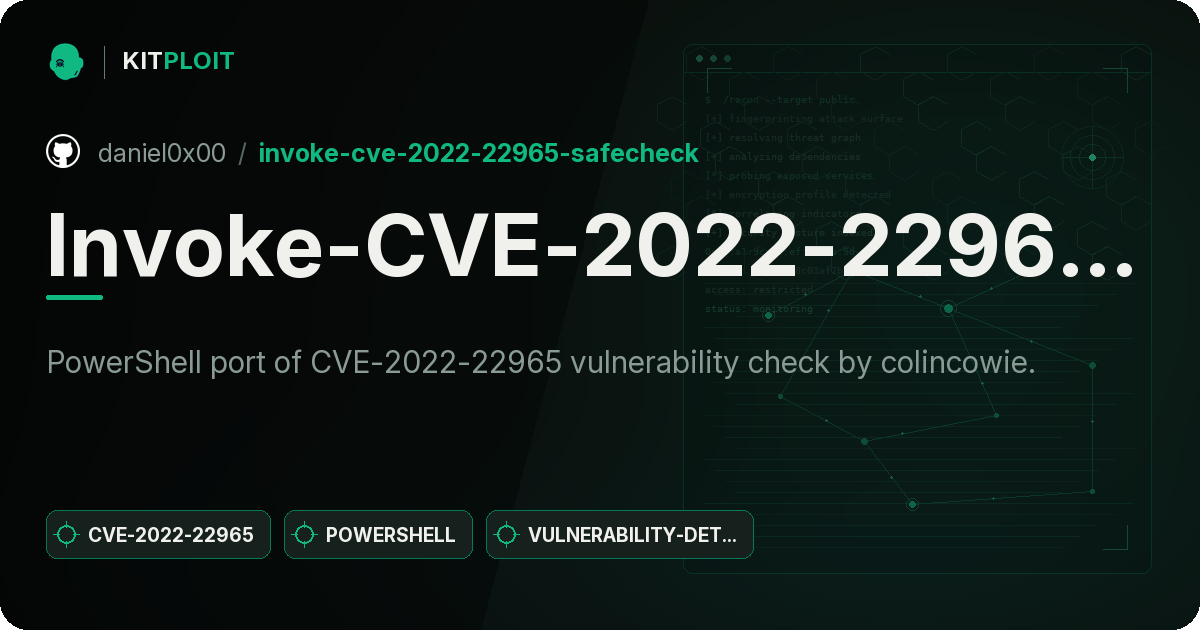 Invoke-CVE-2022-22965-SafeCheck preview