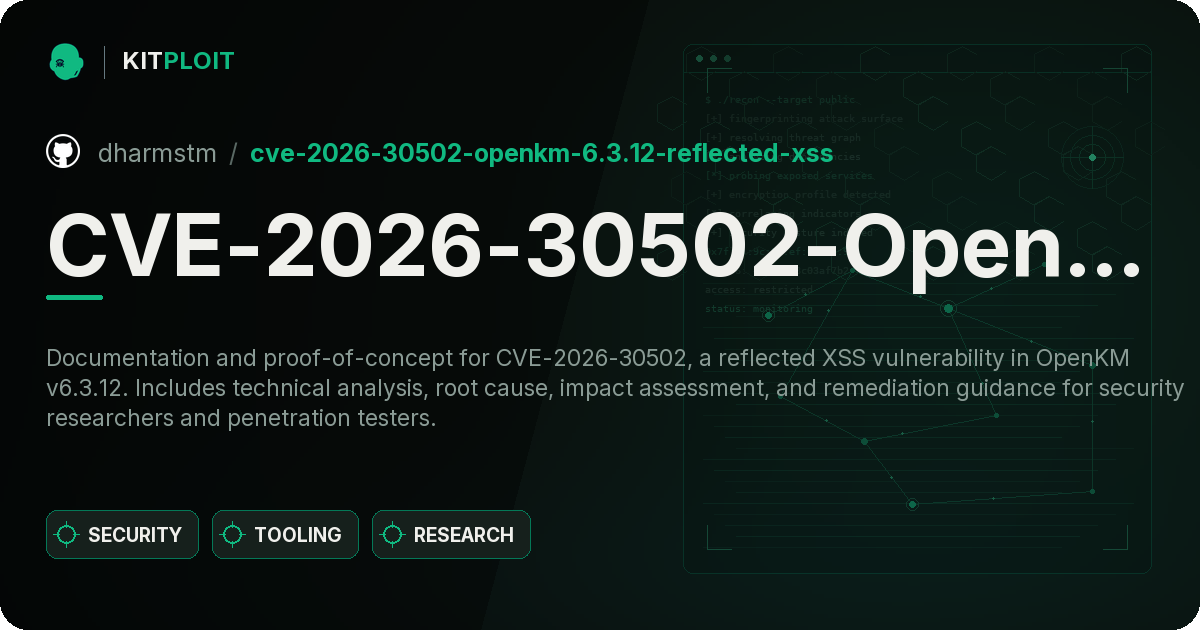 CVE-2026-30502-OpenKM-6.3.12-Reflected-XSS preview