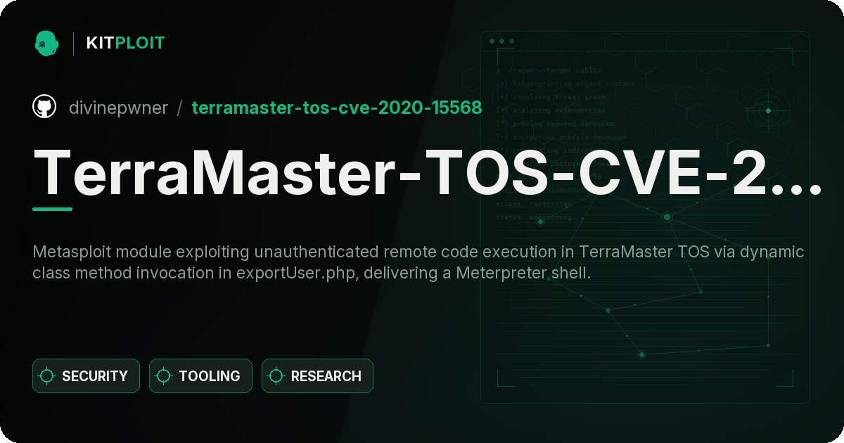 TerraMaster-TOS-CVE-2020-15568 preview