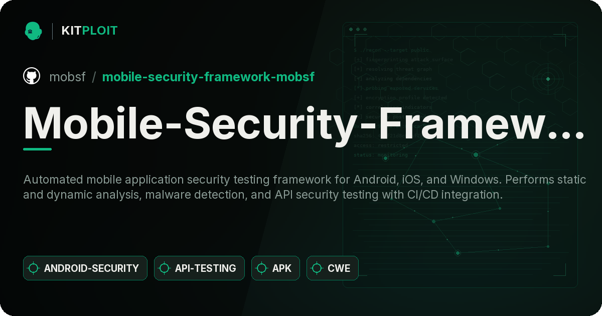 Mobile-Security-Framework-MobSF preview