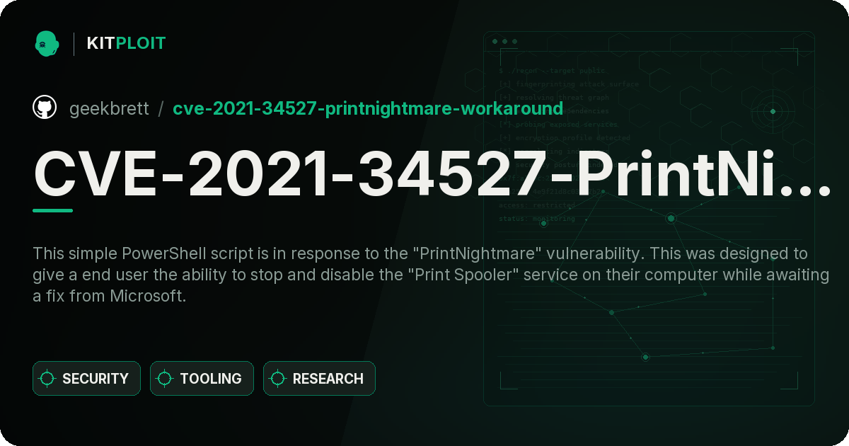 CVE-2021-34527-PrintNightmare-Workaround preview