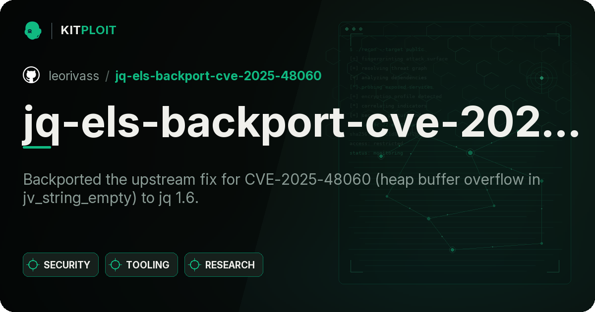 jq-els-backport-cve-2025-48060 preview