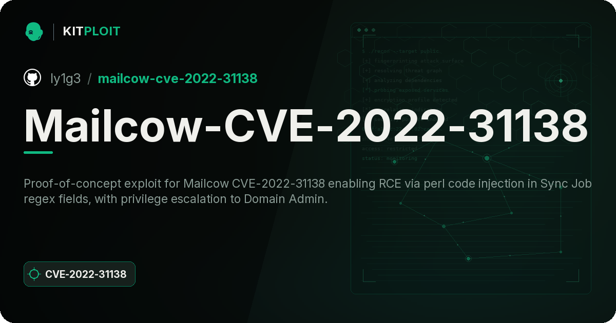 Mailcow-CVE-2022-31138 preview