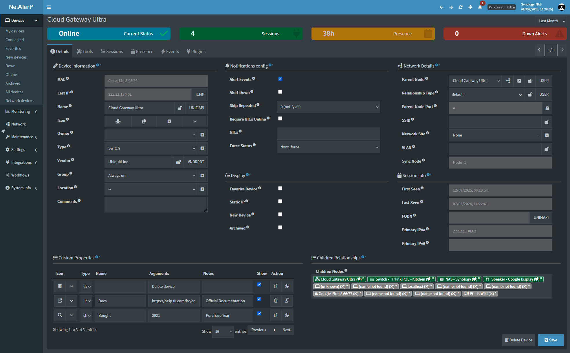 NetAlertX preview