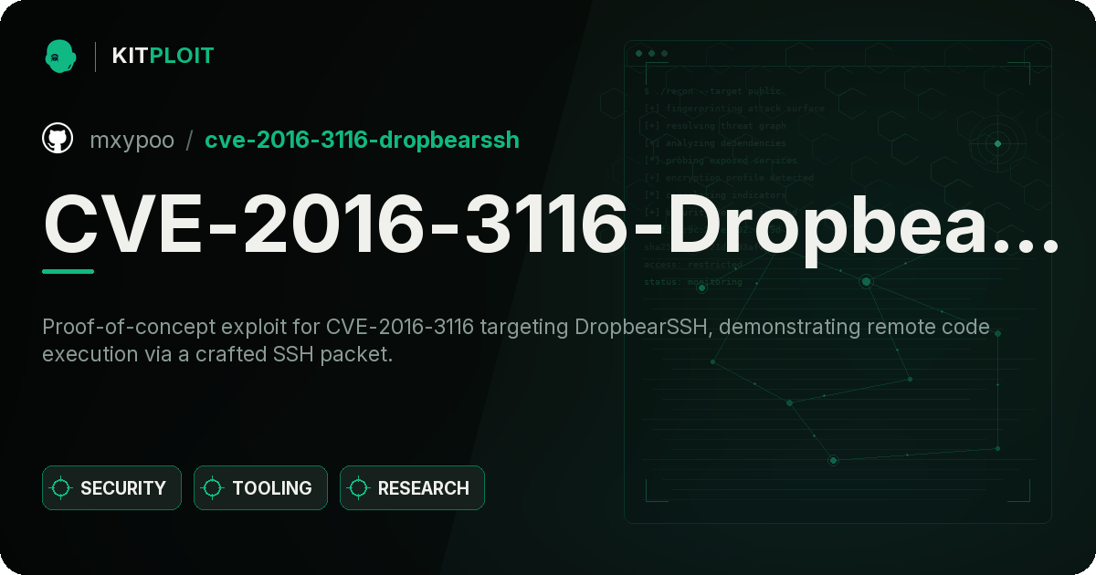 CVE-2016-3116-DropbearSSH preview