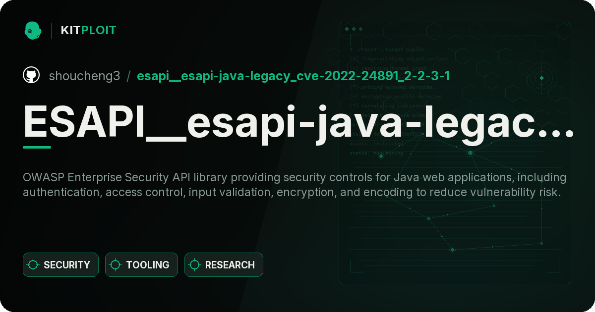 ESAPI__esapi-java-legacy_CVE-2022-24891_2-2-3-1 preview