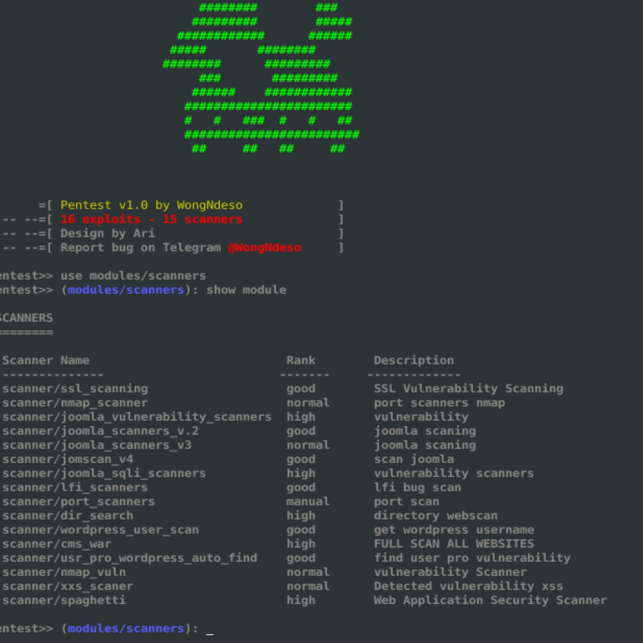 Pentest-Tools-Framework preview