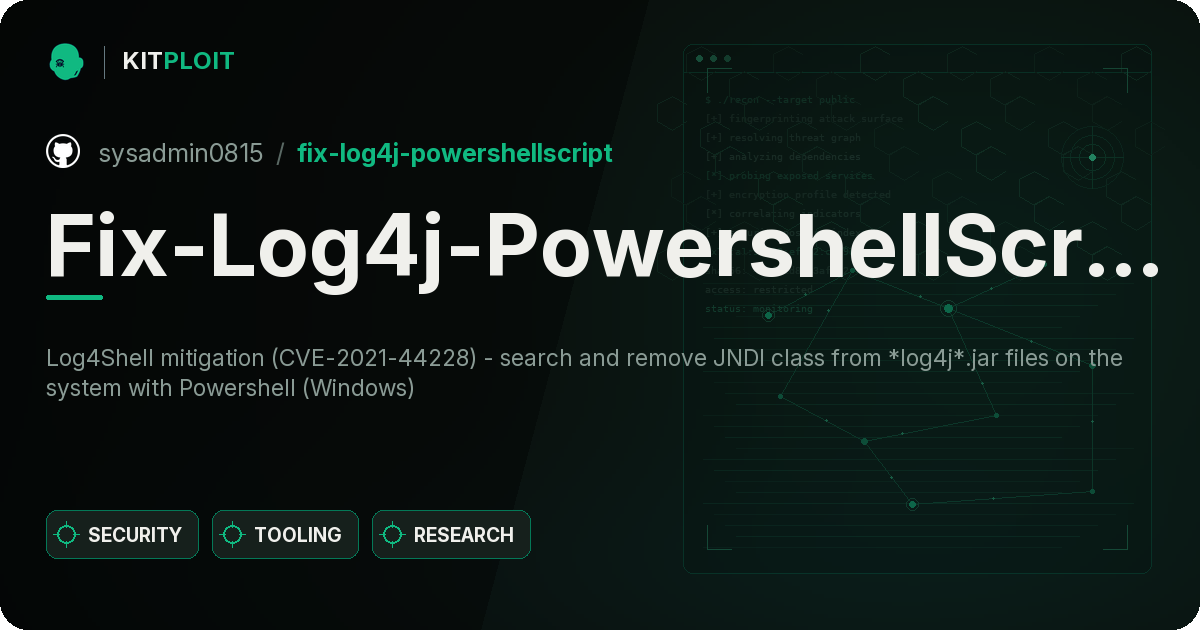 Fix-Log4j-PowershellScript preview