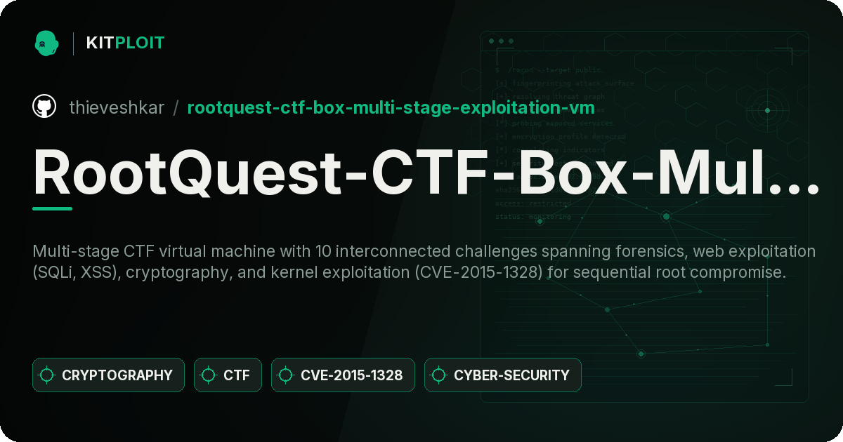 RootQuest-CTF-Box-Multi-Stage-Exploitation-VM preview