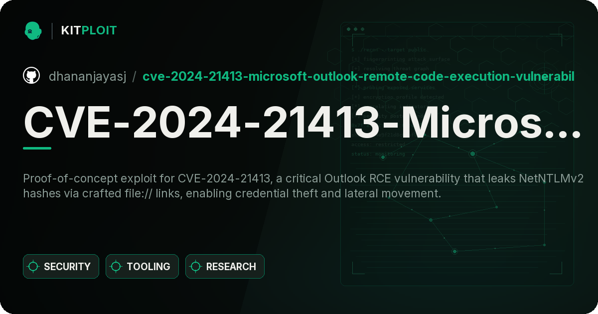 CVE-2024-21413-Microsoft-Outlook-Remote-Code-Execution-Vulnerability preview