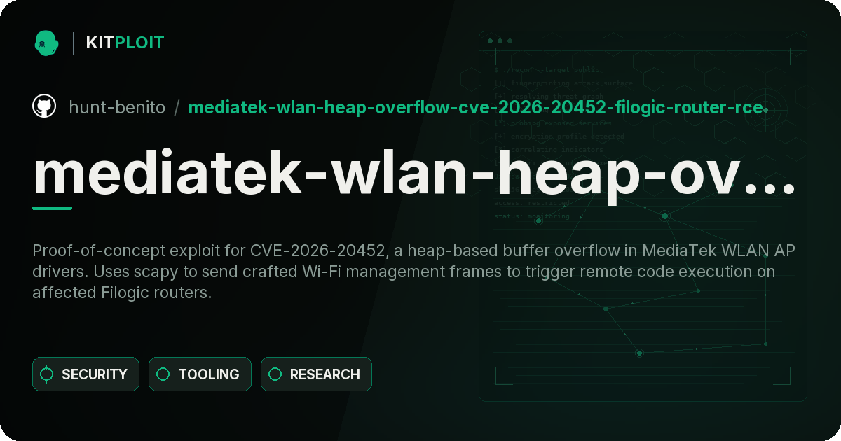 mediatek-wlan-heap-overflow-cve-2026-20452-filogic-router-rce preview