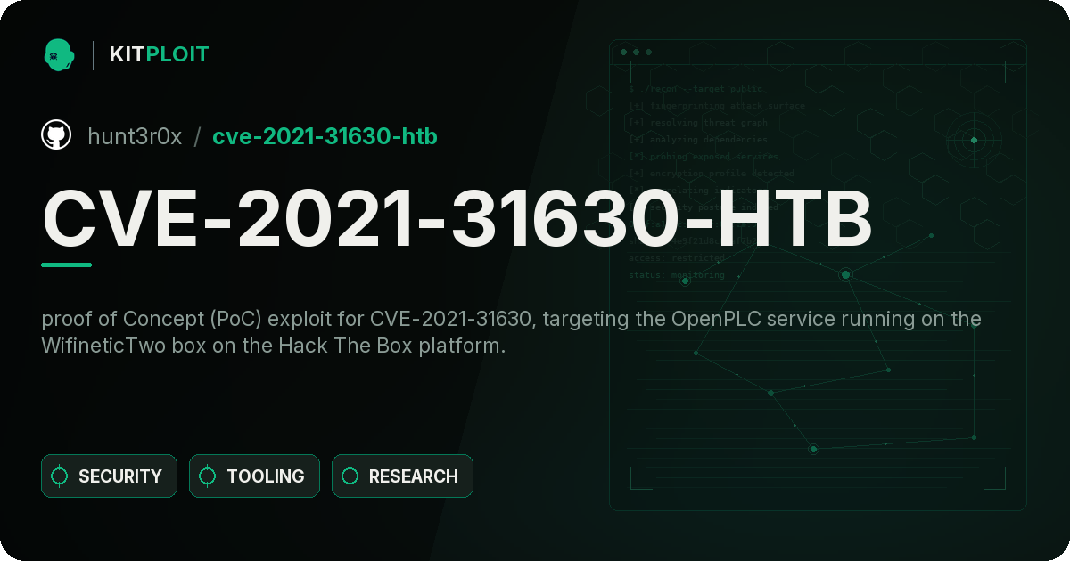 CVE-2021-31630-HTB preview