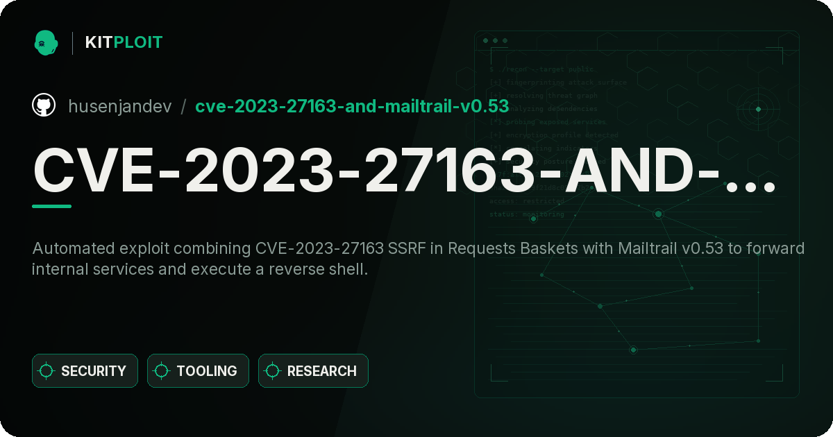 CVE-2023-27163-AND-Mailtrail-v0.53 preview