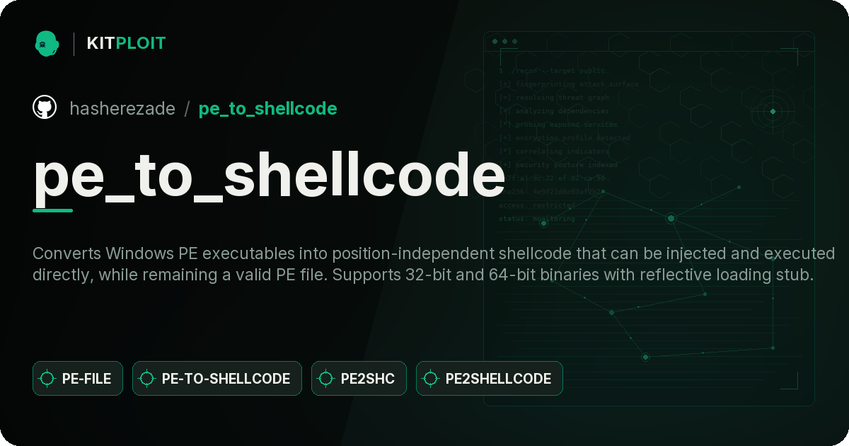 pe_to_shellcode preview