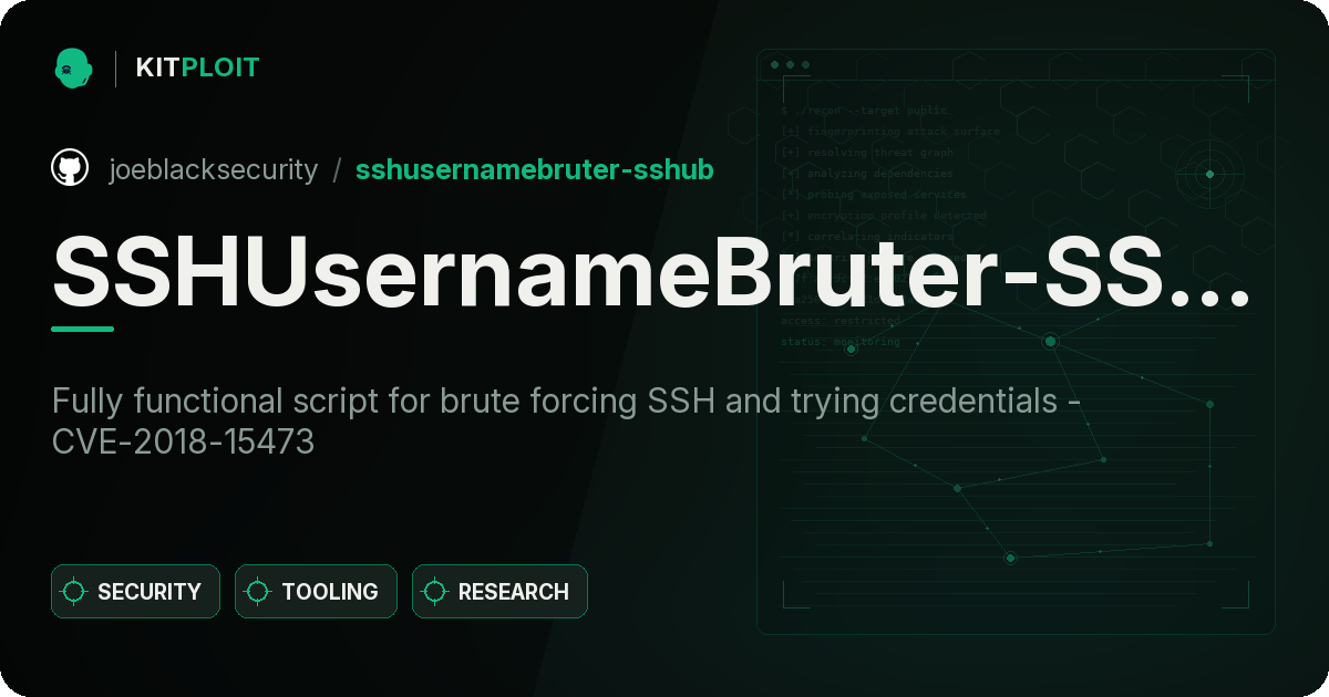 SSHUsernameBruter-SSHUB preview