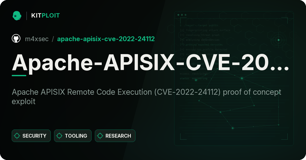 Apache-APISIX-CVE-2022-24112 preview