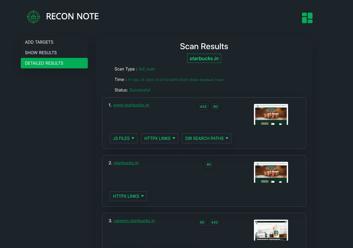 ReconNote preview