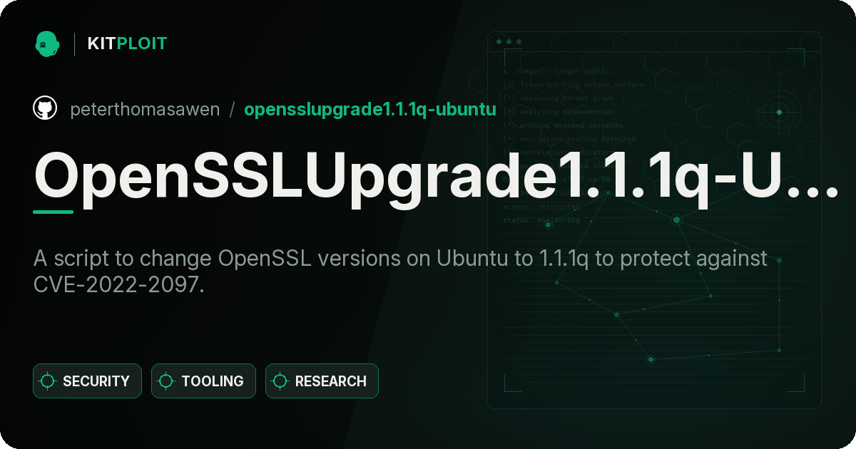 OpenSSLUpgrade1.1.1q-Ubuntu preview