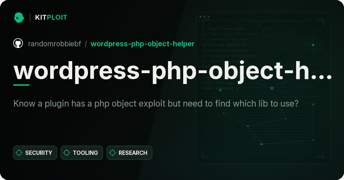 wordpress-php-object-helper preview