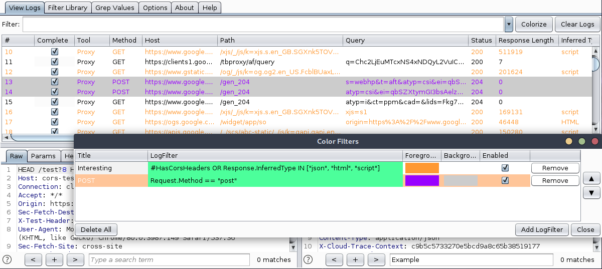 LoggerPlusPlus preview