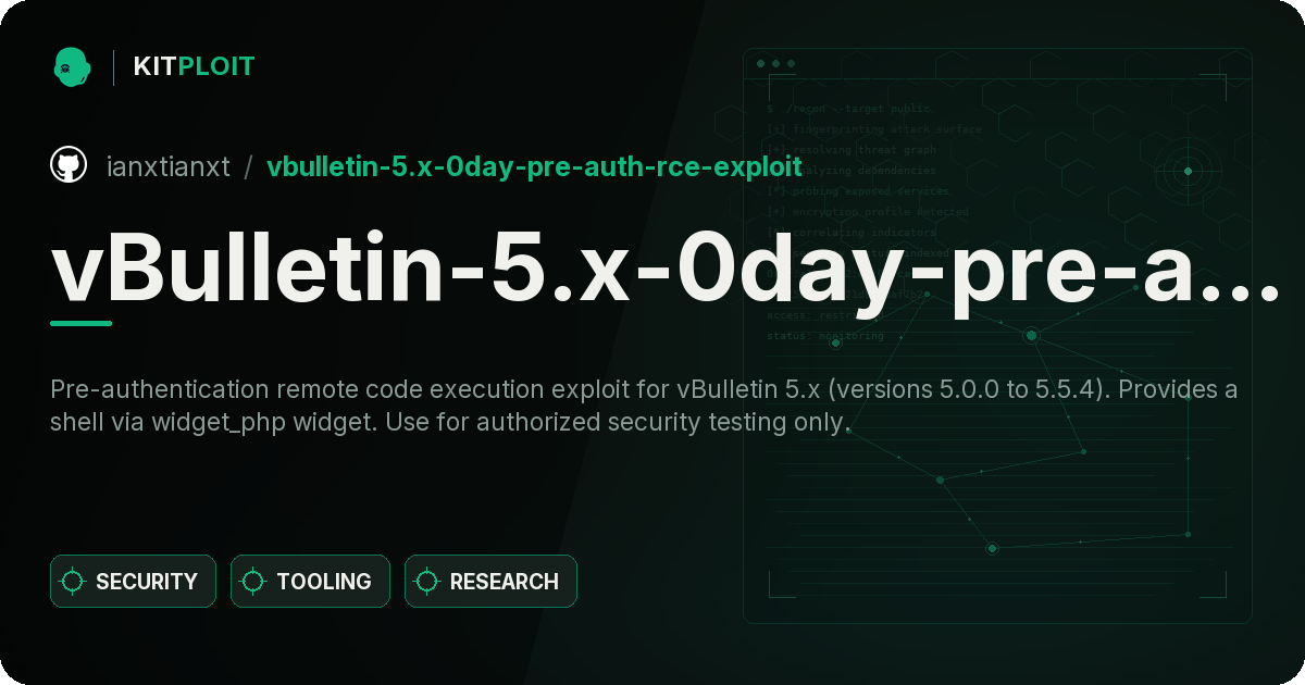 vBulletin-5.x-0day-pre-auth-RCE-exploit preview